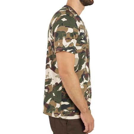 Jagd-T-Shirt 100 Camouflage grün/beige 