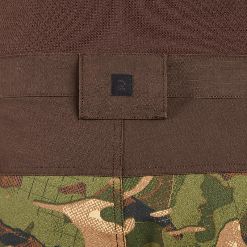 Jagdshorts 500 Camouflage Woodland grün und braun 