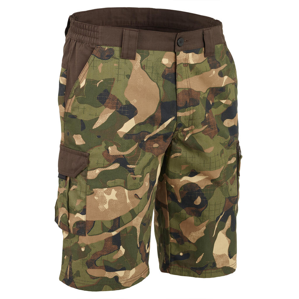 Βερμούδα παραλλαγής 500 Woodland Camouflage σε πράσινους και καφέ χρωματισμούς