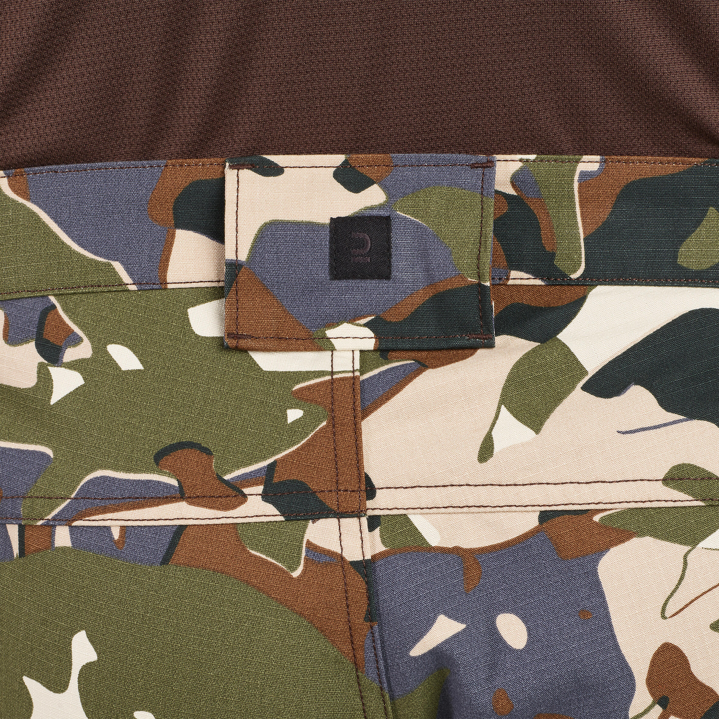 Bermuda Shorts 500 Woodland Camouflage plain green