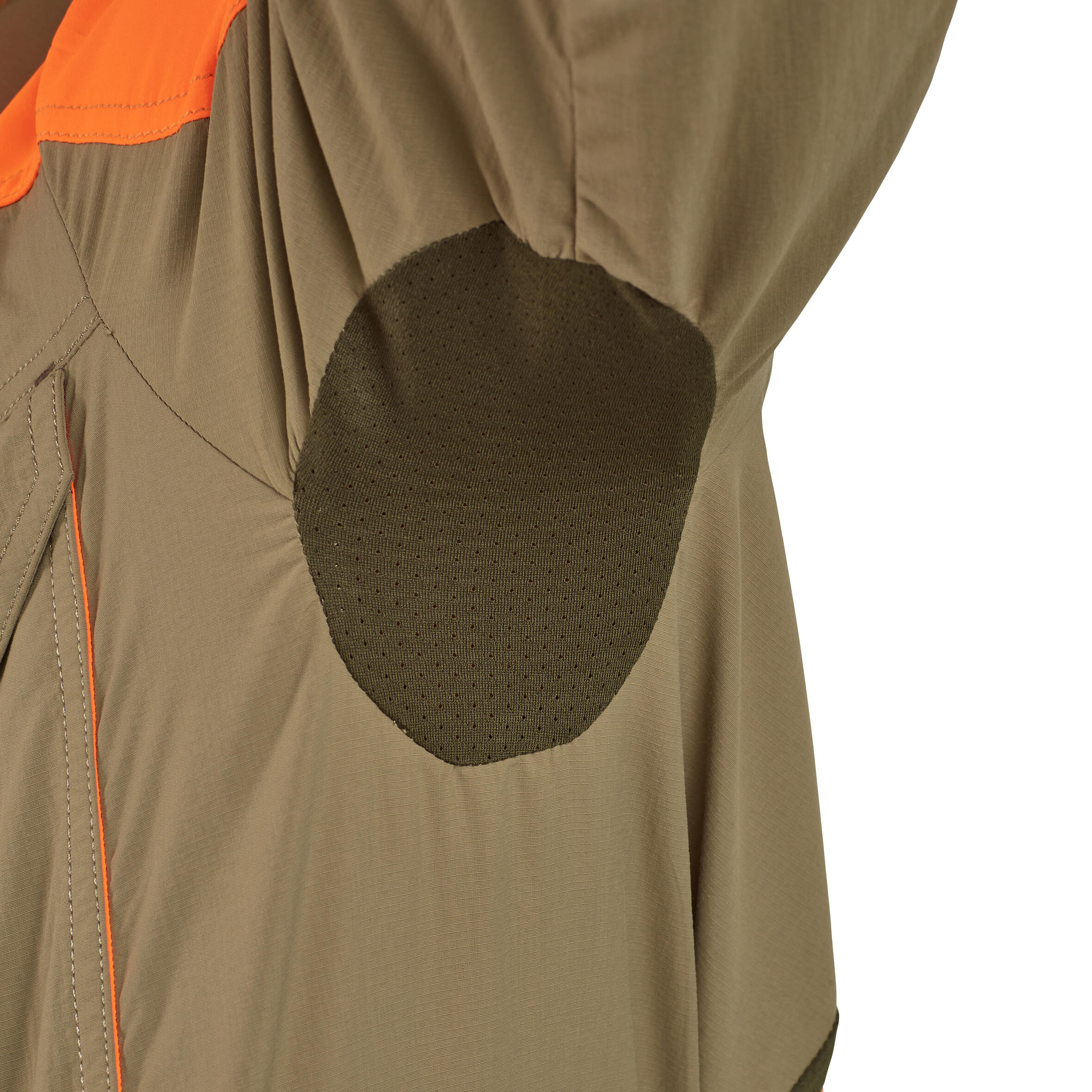 Lovecká košile s dlouhým rukávem lehká prodyšná 520 zeleno-oranžová fluo 10/20