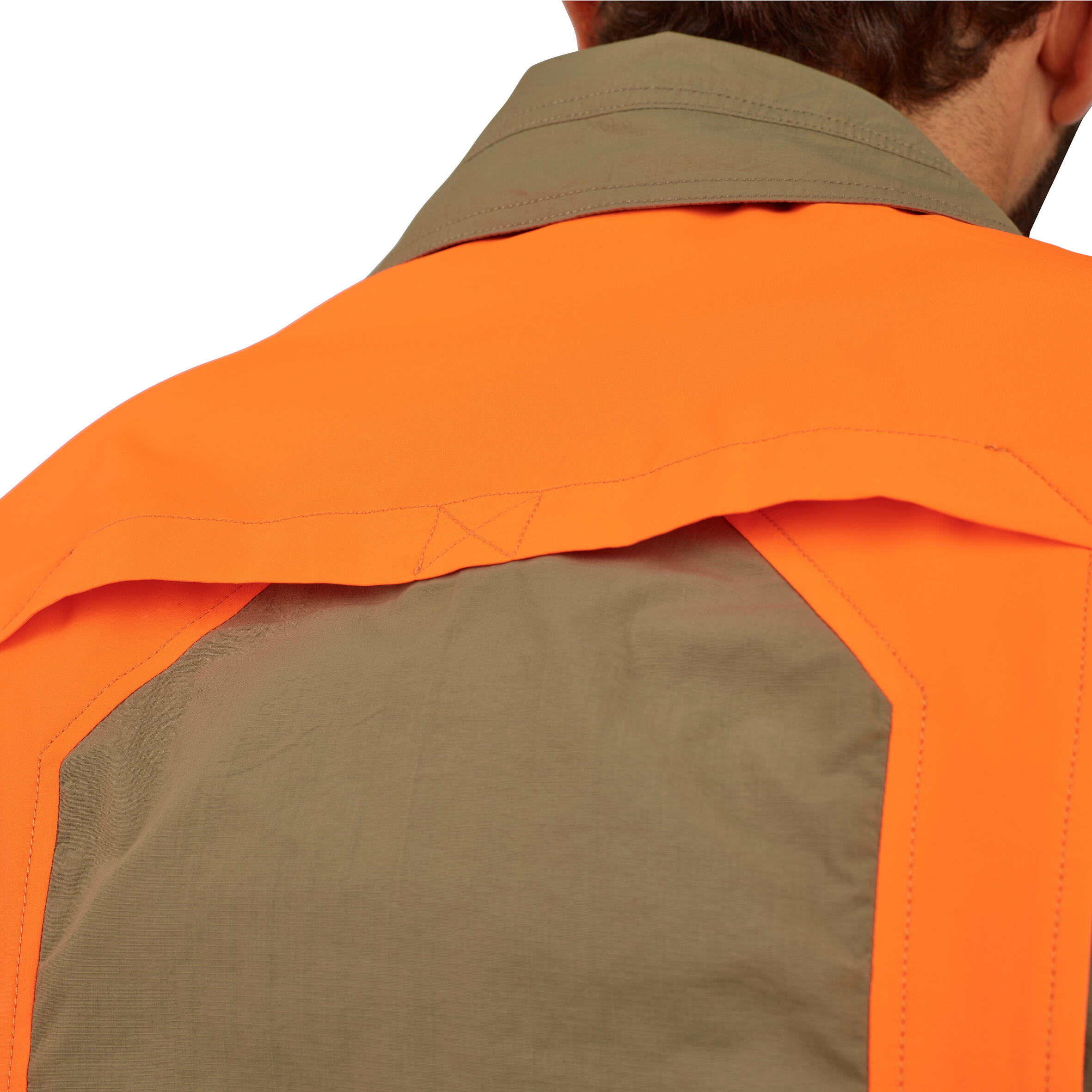 Lovecká košile s dlouhým rukávem lehká prodyšná 520 zeleno-oranžová fluo 7/20