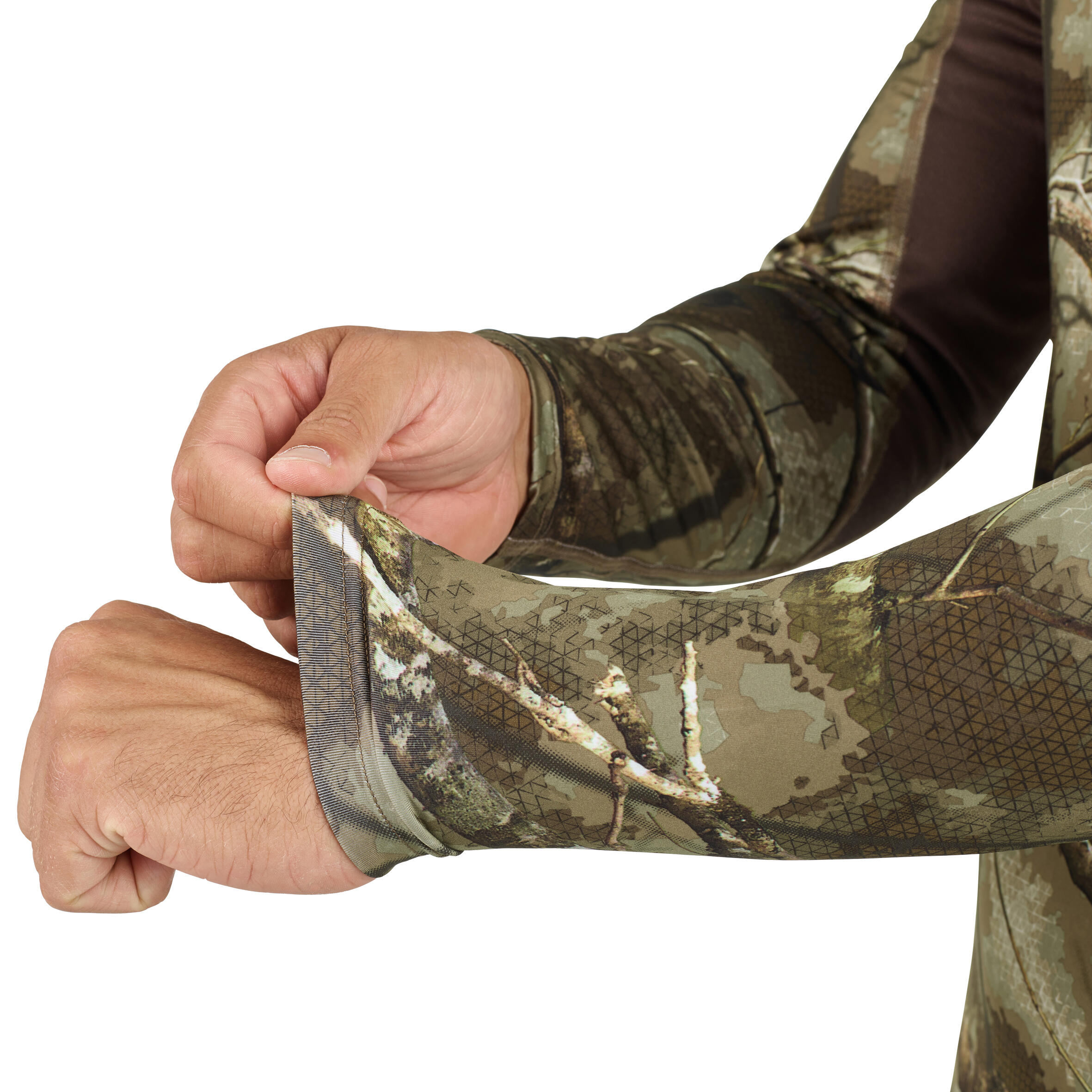 T-shirt Manches Longues Camouflage Chasse - Homme - Taille Régulière - Vert - Coton - Neuf Avec étiquettes
