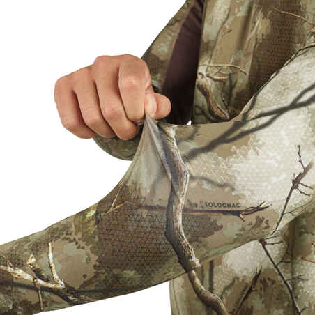 Ilgarankoviai orui pralaidūs tylūs medžiokliai marškinėliai „Treemetic 500“, kamufliažinio rašto