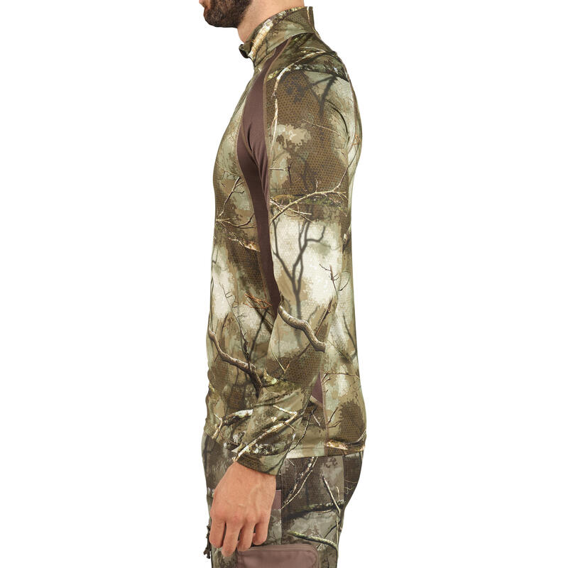 CAMISOLA CAÇA SILENCIOSA RESPIRÁVEL 500 CAMUFLAGEM TREEMETIC