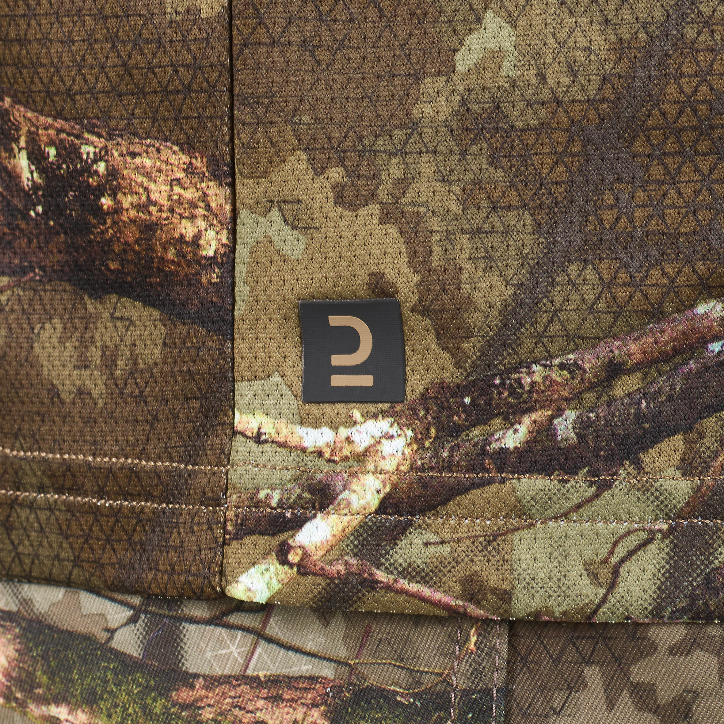 Camiseta Manga Corta Hombre Caza Solognac 100 Camuflaje Treemetic Transpirable 3/7