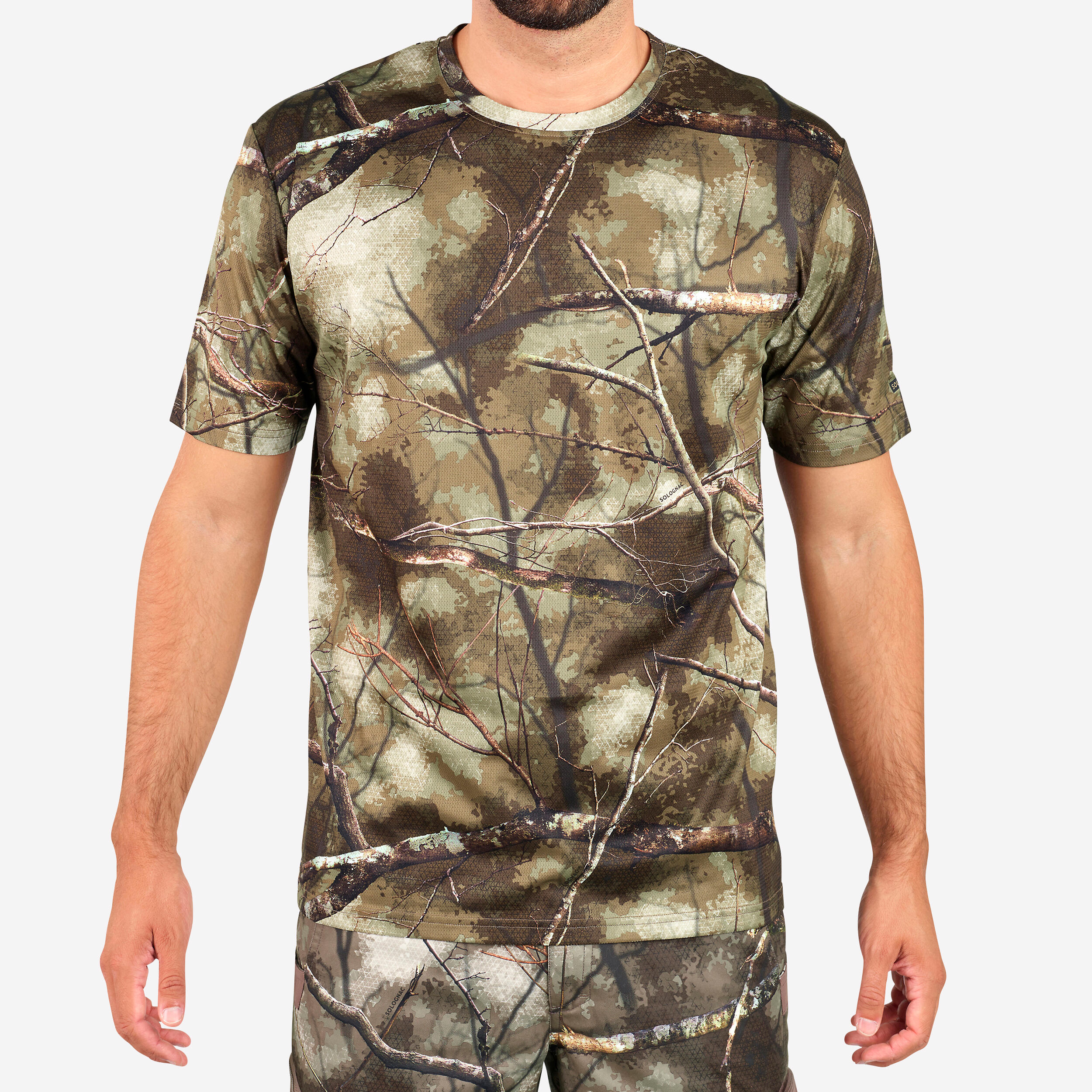 Short-Sleeved Breathable Hunting T-shirt – Treemetic 100 Camouflage