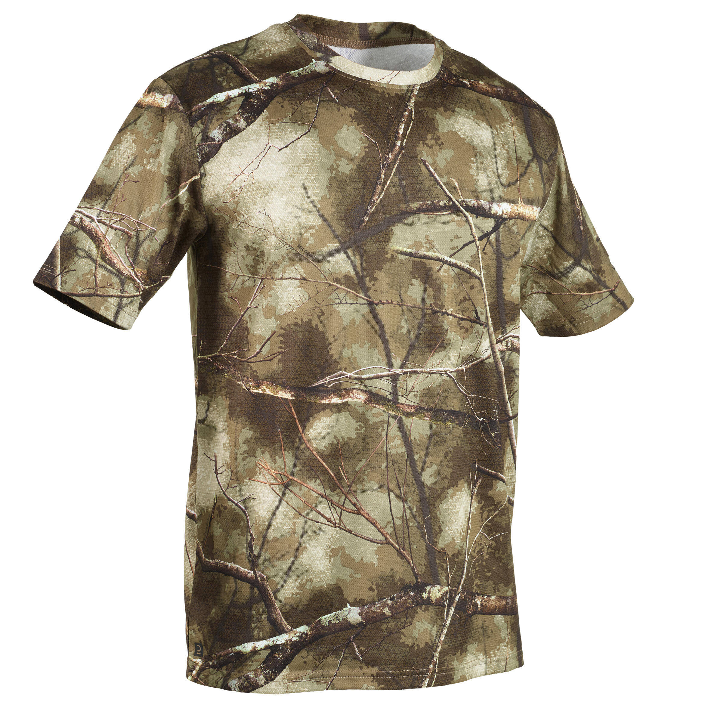 SHORT-SLEEVE BREATHABLE HUNTING T-SHIRT TREEMETIC 100 CAMOUFLAGE