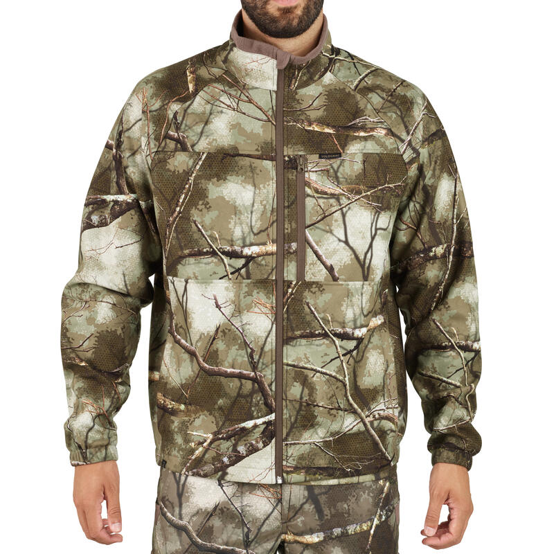 Geluidloze warme waterafstotende camouflagefleece voor de jacht 300 Treemetic