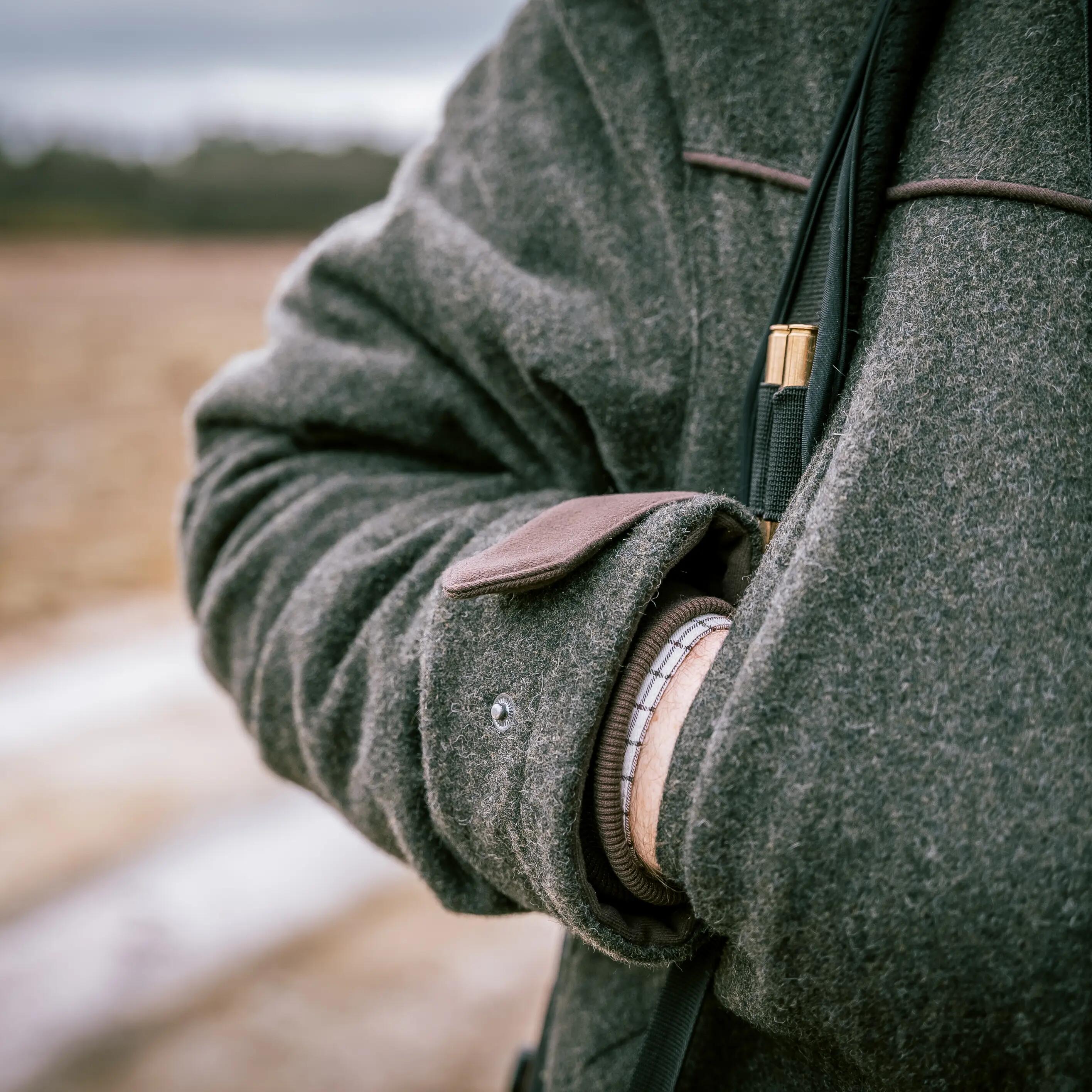 HUNTING WARM LODEN WOOL SILENT JACKET 900 GREEN - Decathlon