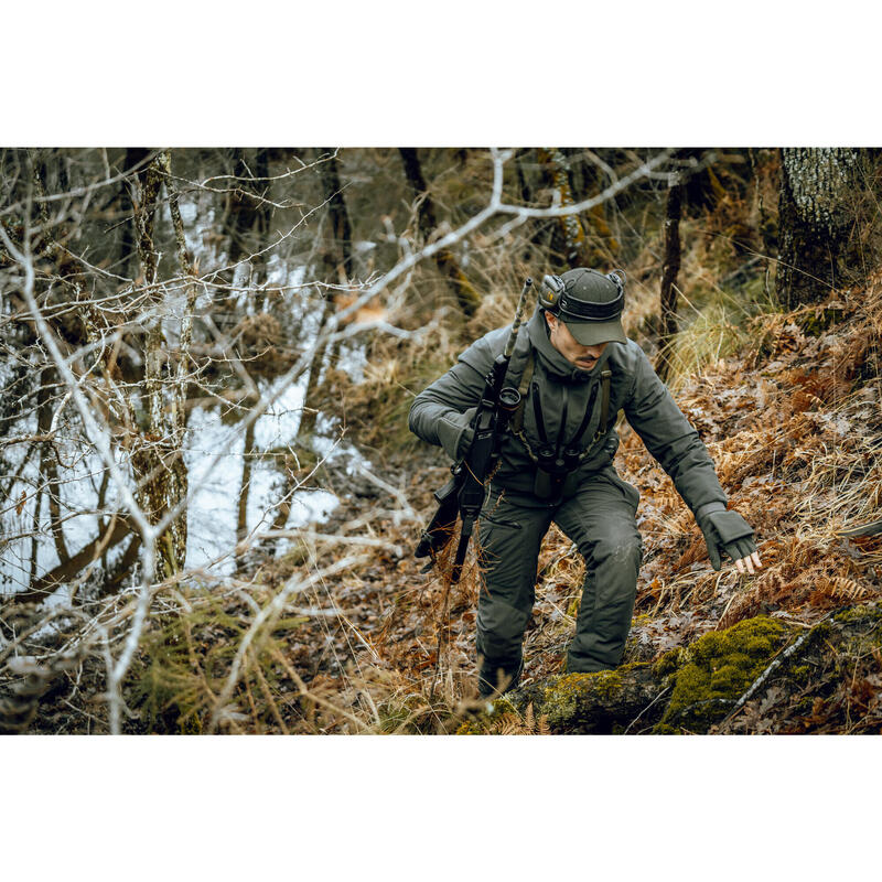 Giacca caccia 900 calda impermeabile silenziosa verde