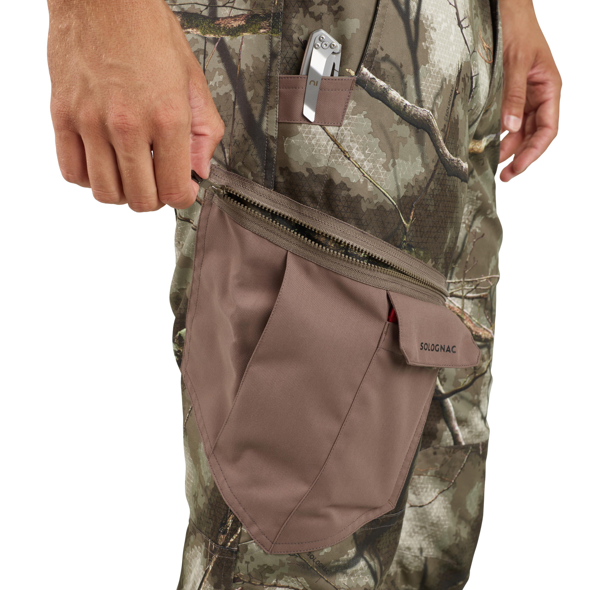 Hunting Warm Silent Pants - Treemetic 100 - Camouflage - Solognac -  Decathlon