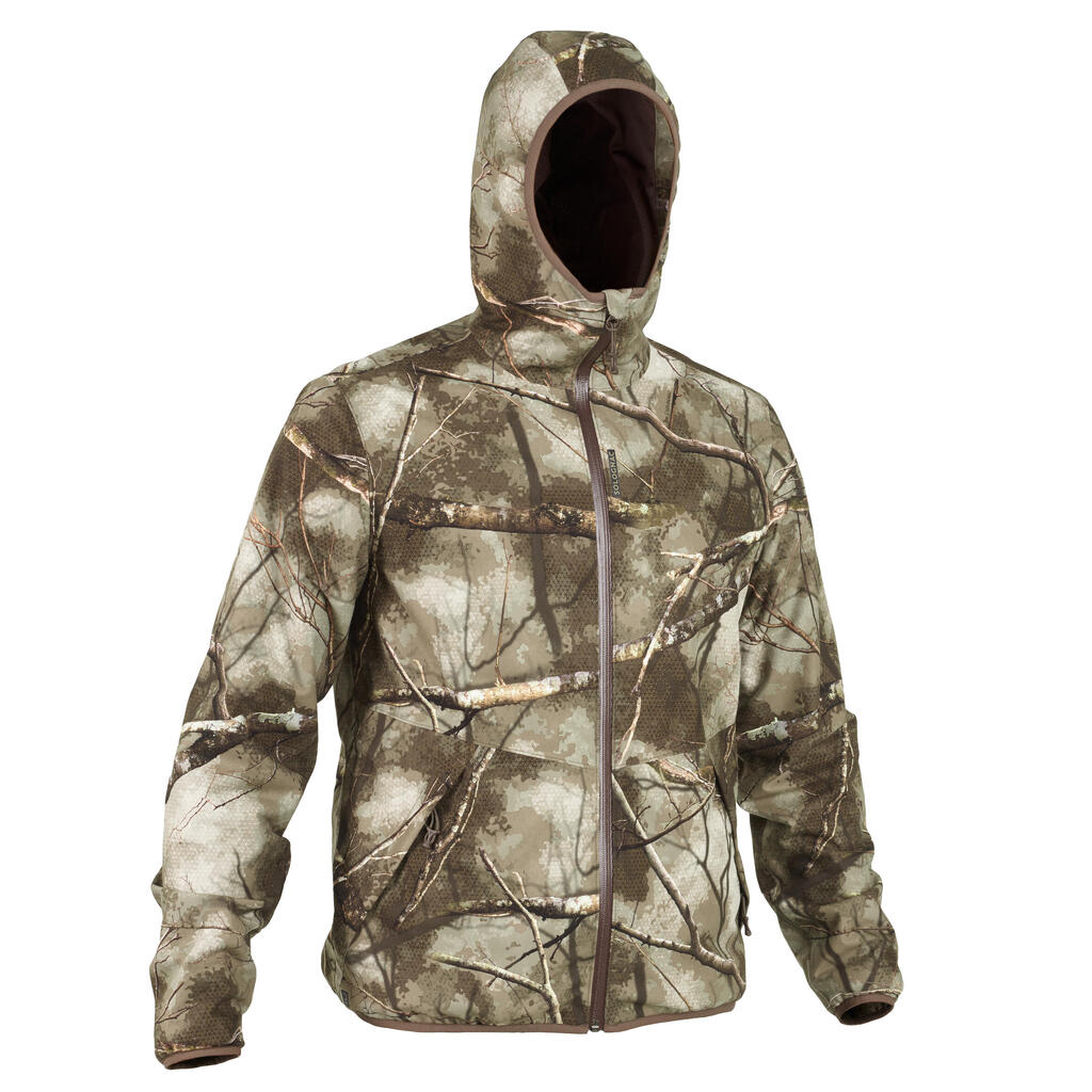 Silent waterproof hunting jacket TREEMETIC 500 CAMOUFLAGE