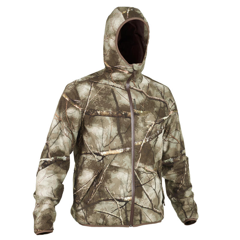 Veste chasse 500 Silencieuse Imperméable CAMOUFLAGE FORET