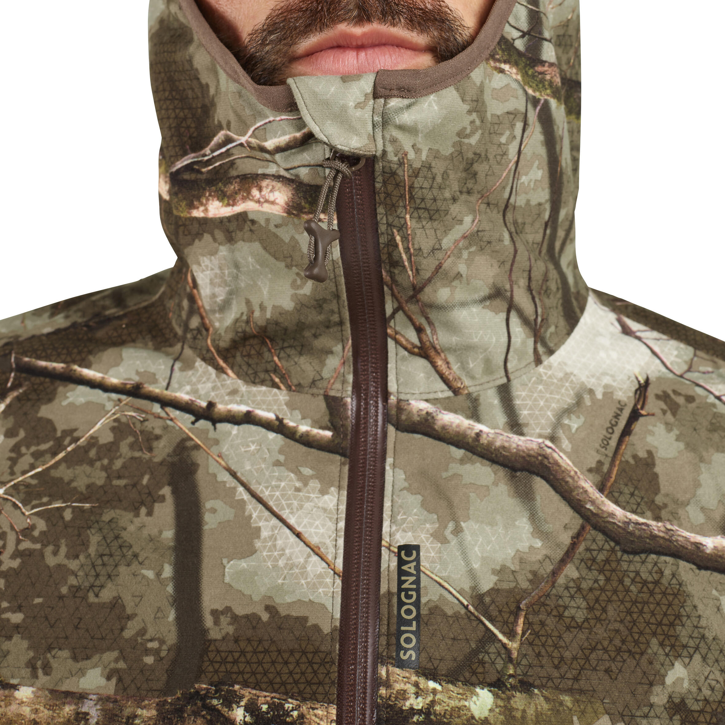 Waterproof Silent Hunting Jacket - Treemetic 500 Camo - SOLOGNAC