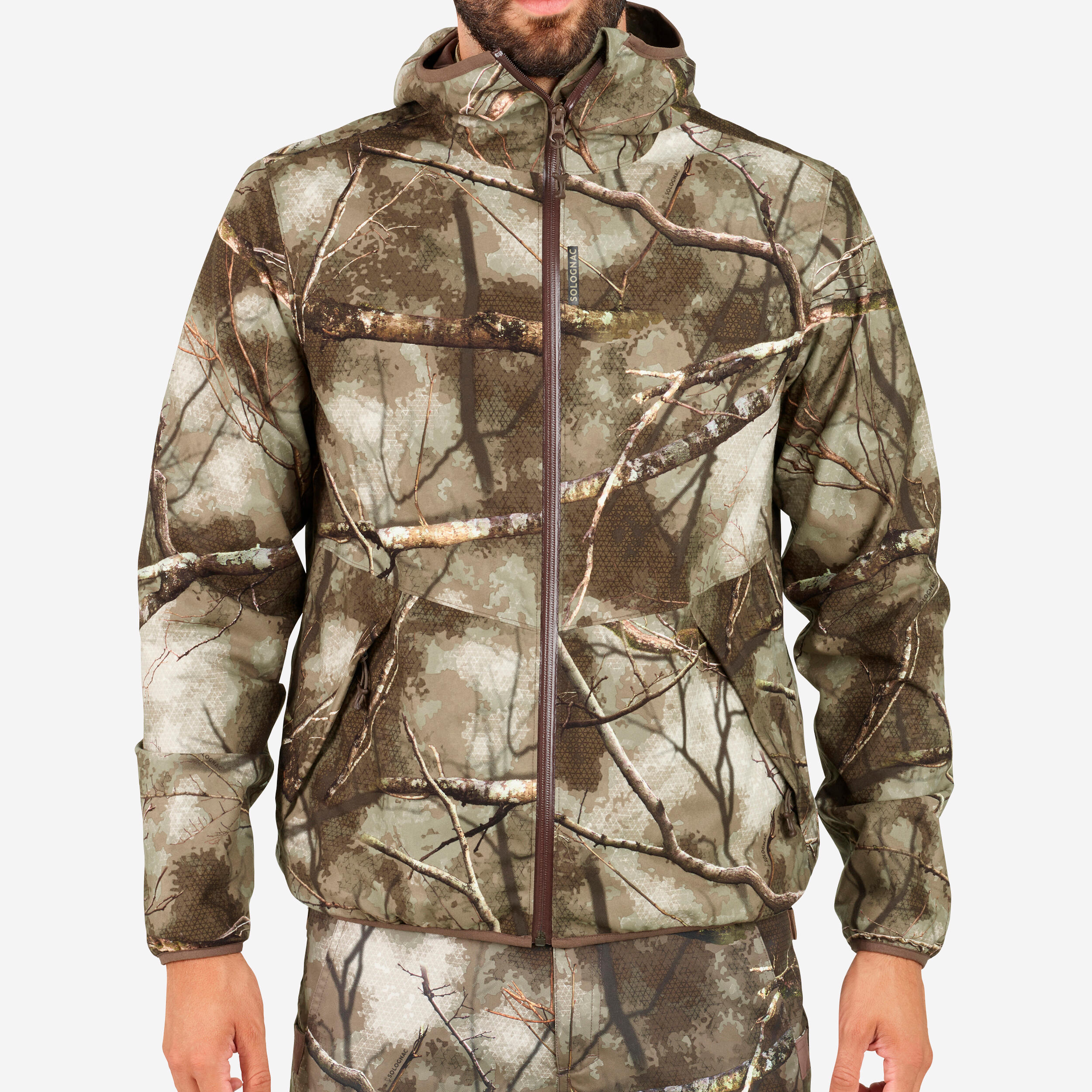 Waterproof Silent Hunting Jacket - Treemetic 500 Camo - Camouflage