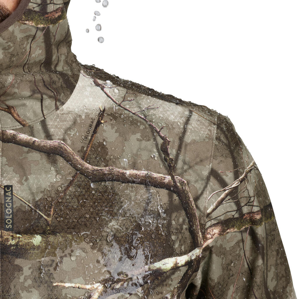 Silent waterproof hunting jacket TREEMETIC 500 CAMOUFLAGE