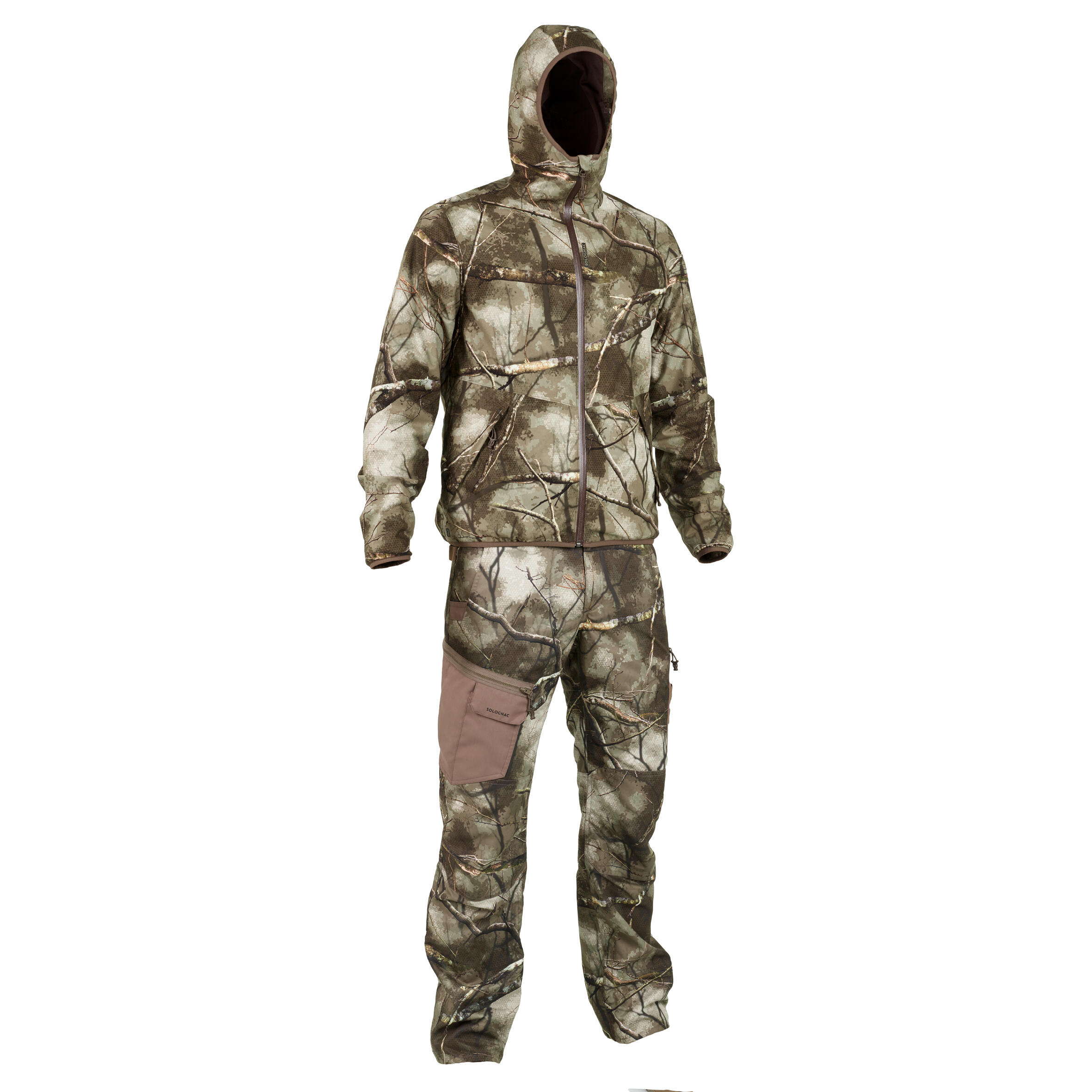 Waterproof Silent Hunting Jacket - Treemetic 500 Camo - SOLOGNAC