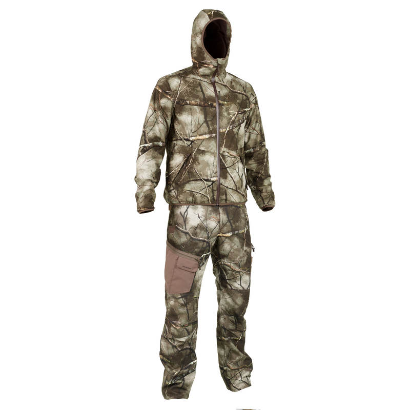 Veste chasse 500 Silencieuse Impermeable CAMOUFLAGE TREEMETIC pour les clubs et collectivites Decathlon Pro