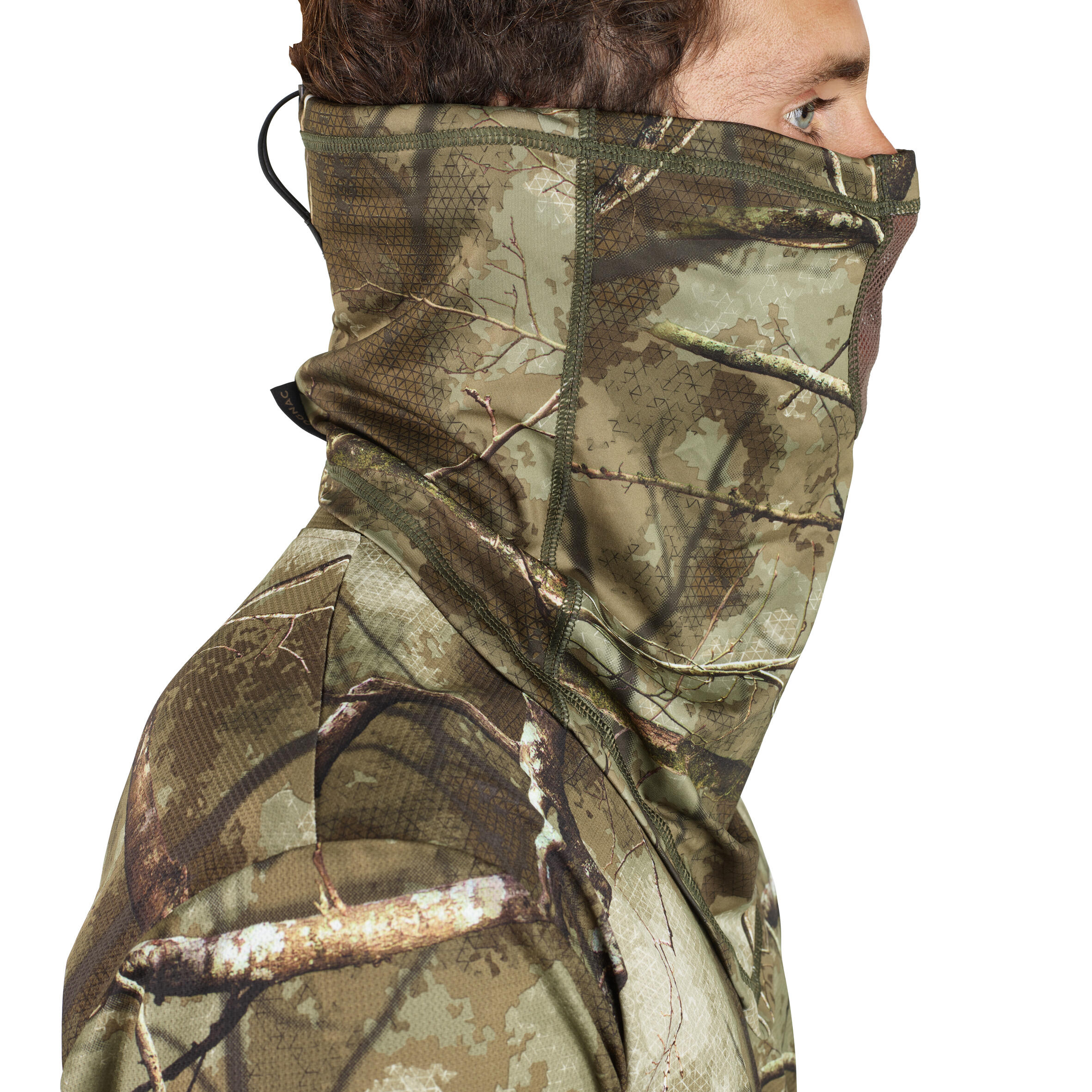 Breathable Hunting Neck Warmer 500 - Camouflage - SOLOGNAC