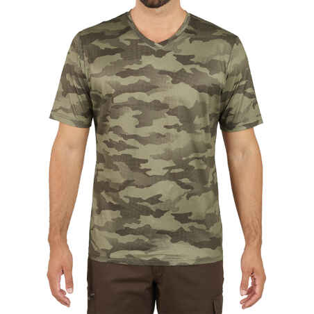 Jagd-T-Shirt 100 atmungsaktiv Camouflage grün 