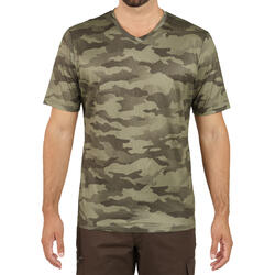 Camiseta Manga Corta Hombre Caza Solgonac Camuflaje Militar Transpirable Verde