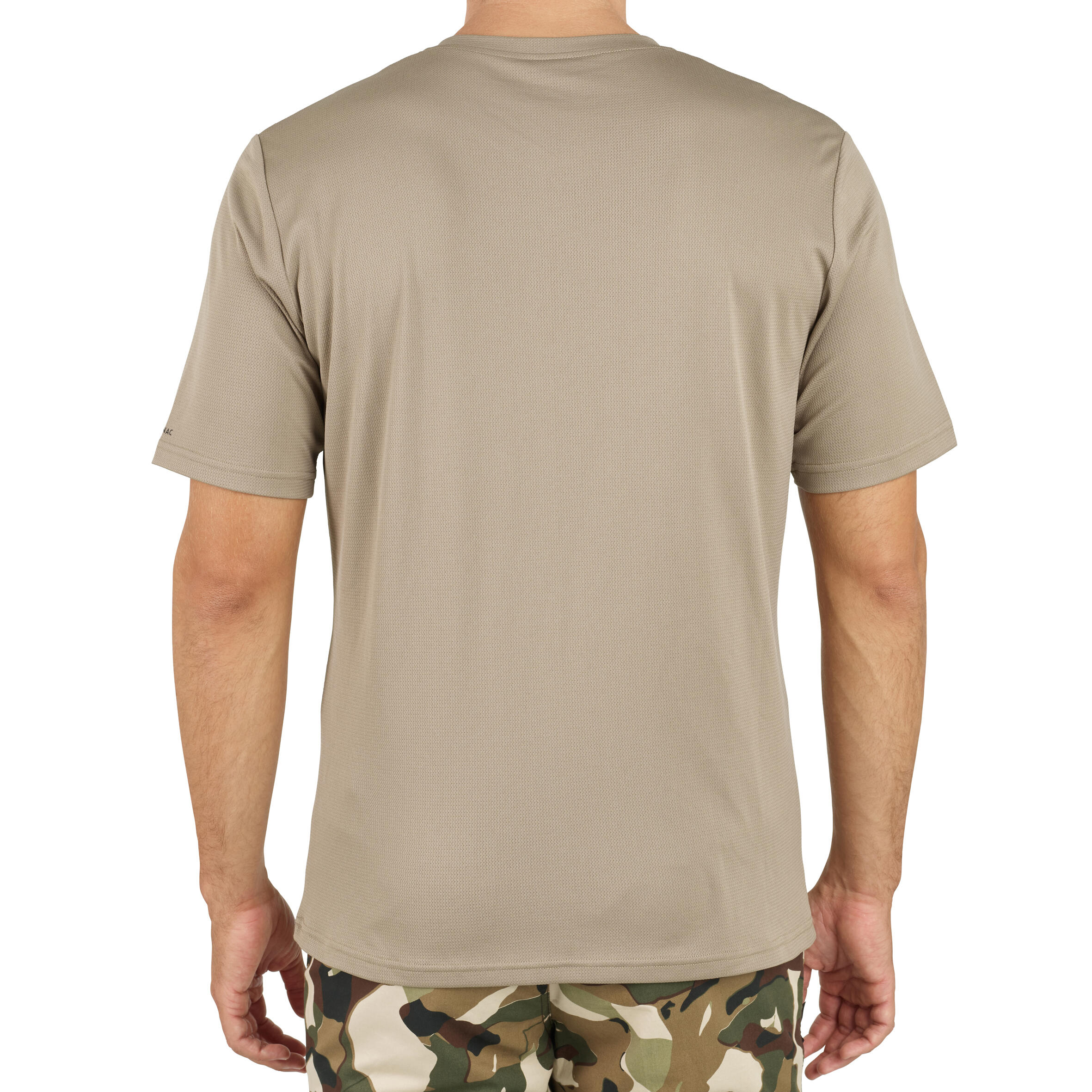 Camiseta Manga Corta Hombre Caza Solognac  100 Transpirable Beige 2/5
