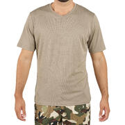 Camiseta Manga Corta Hombre Caza Solognac 100 Transpirable Beige