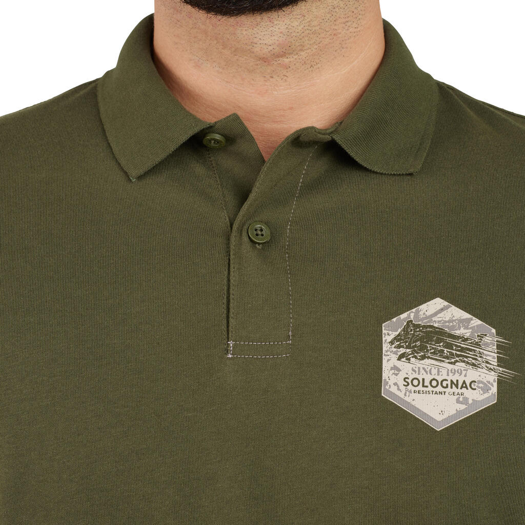 Jagd-Poloshirt 100 atmungsaktiv Wildschwein grün 