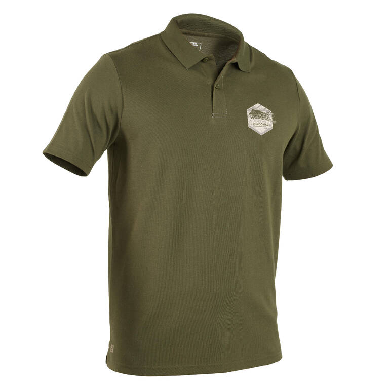 Men's Short-sleeved Breathable Cotton Polo Shirt - 100 wild boar green
