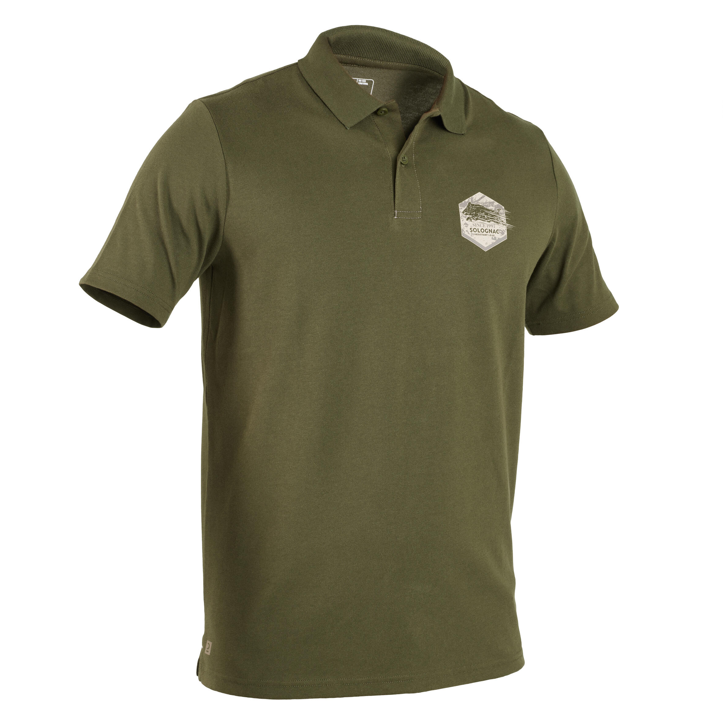 Men's Hunting Short-sleeved Breathable Cotton Polo Shirt - 100 wild boar green 1/8