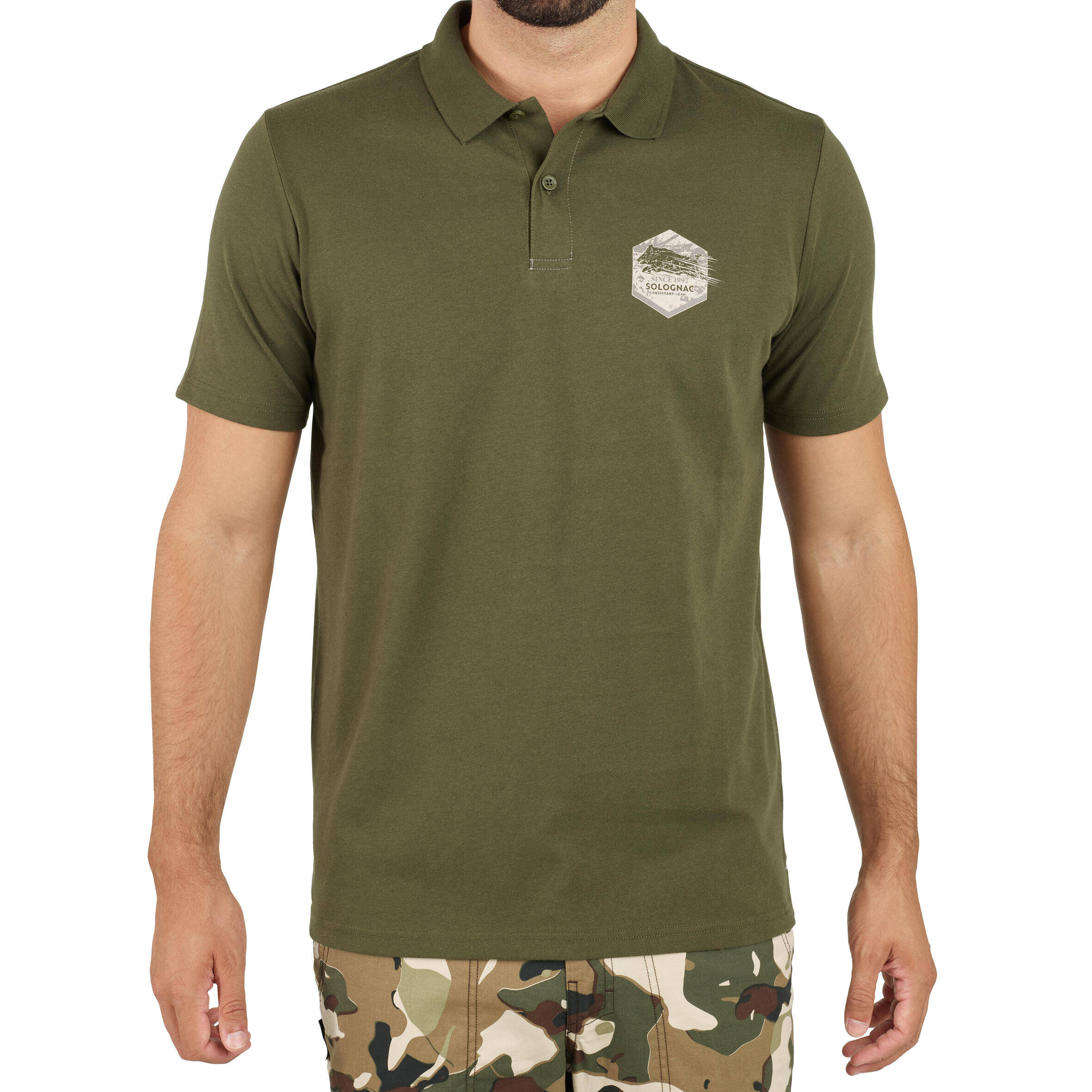 Men's Short-sleeved Breathable Cotton Polo Shirt - 100 wild boar green -  2