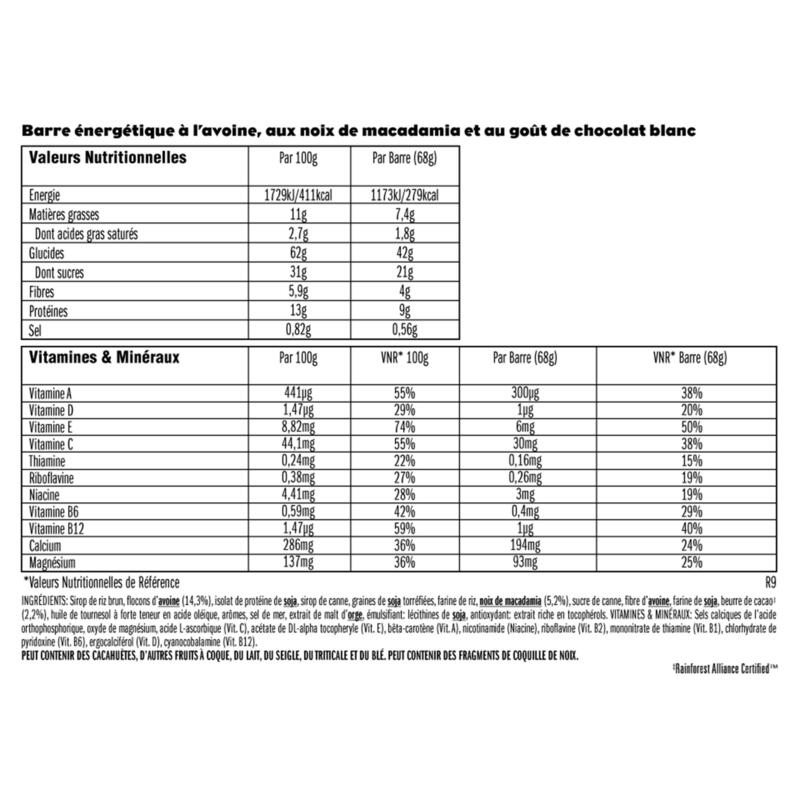 Barretta energetica al cioccolato bianco e macadamia (68 g)