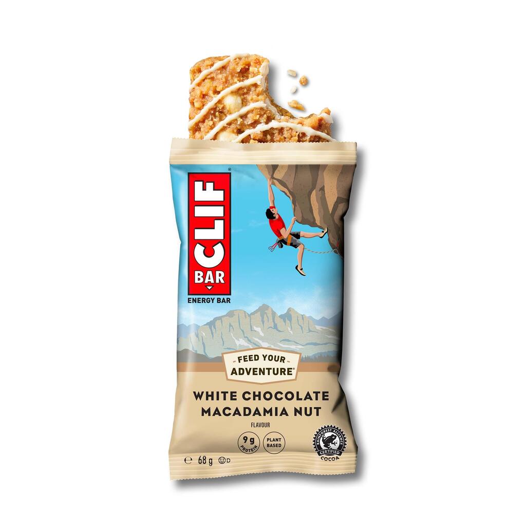 Energetinis batonėlis su baltuoju šokoladu ir makadamijomis „Clif Bar“ x12 (68g)