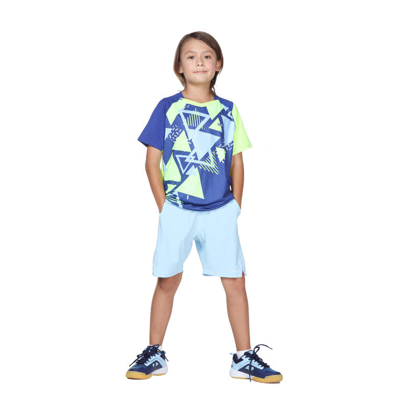 T-Shirt de Badminton Enfant 560 - Bleu Électrique