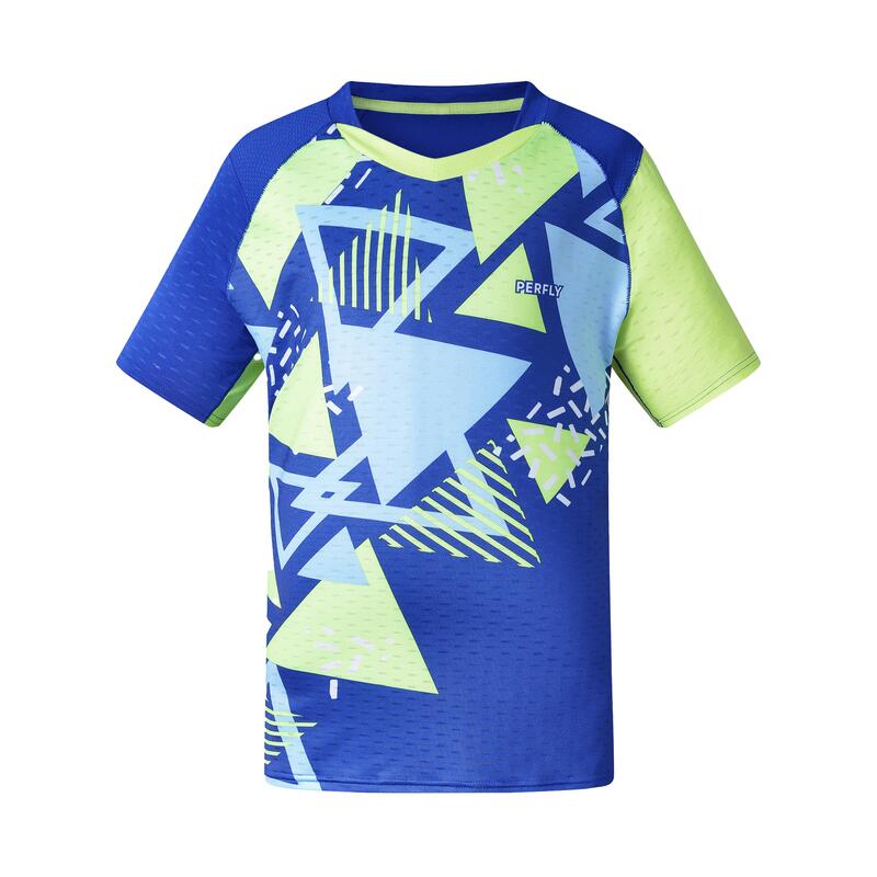 T-Shirt de Badminton Enfant 560 - Bleu Électrique