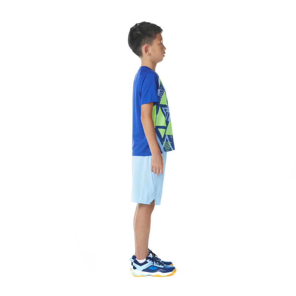 MAJICA KRATKIH RUKAVA ZA BADMINTON 560 DEČJA ELECTRIC PLAVA