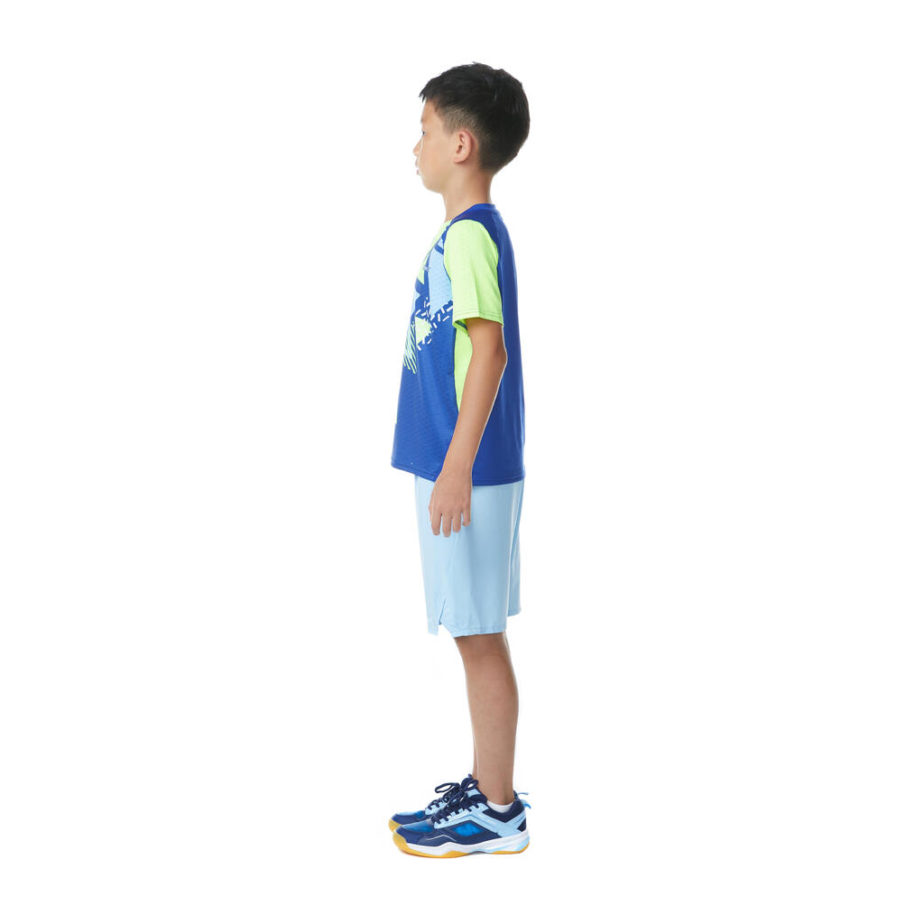 MAJICA KRATKIH RUKAVA ZA BADMINTON 560 DEČJA ELECTRIC PLAVA