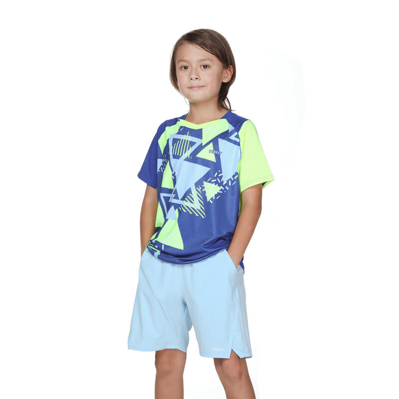 T-Shirt de Badminton Enfant 560 - Bleu Électrique