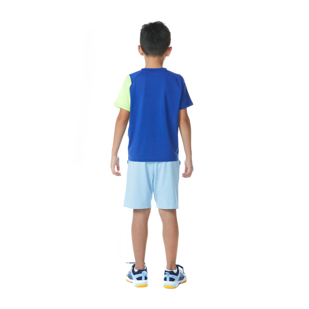 Vaikiški badmintono marškinėliai „560“, žalsvai melsvi
