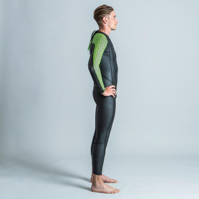 Erkek Neopren Wetsuit - Siyah/Yeşil - OWS 500 2/2