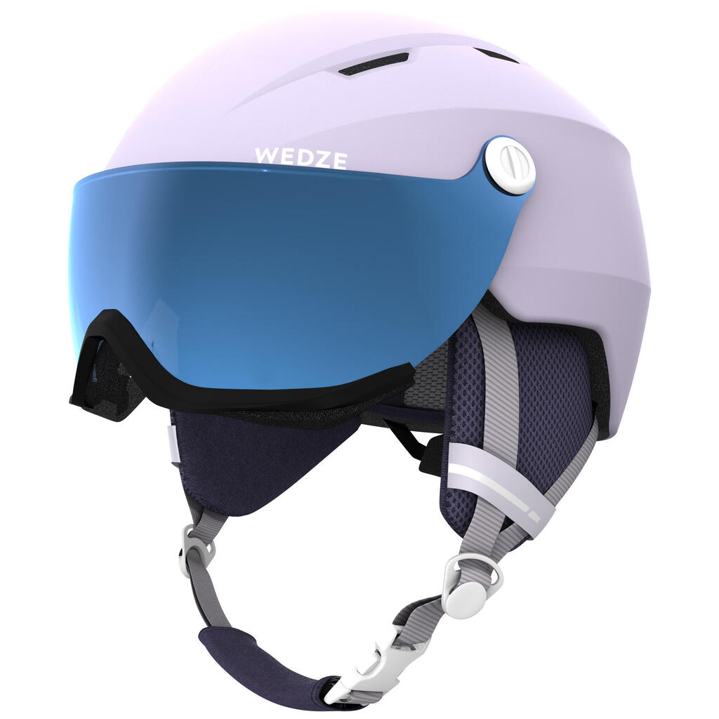 Skihelm mit Visier Erwachsene - H350 weiss