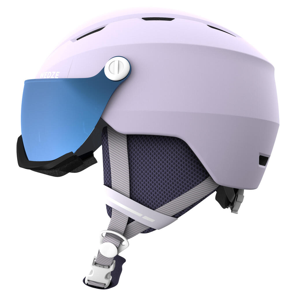 Skihelm mit Visier Erwachsene - H350 weiss