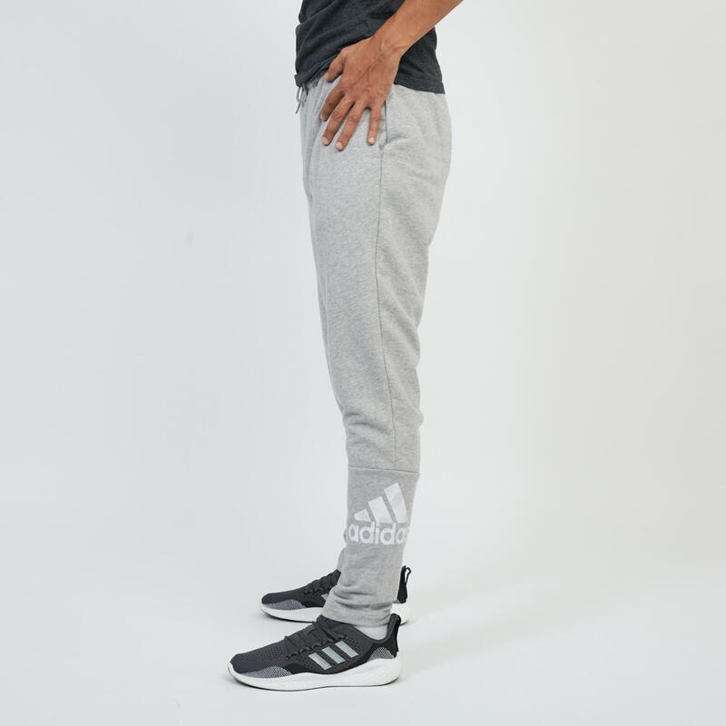 Pantalón jogger fitness hombre mayoritariamente algodón corte recto - gris 