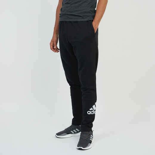 
      Men's Straight Cut Cotton-Rich Jogging Fitness Bottoms - Black
  