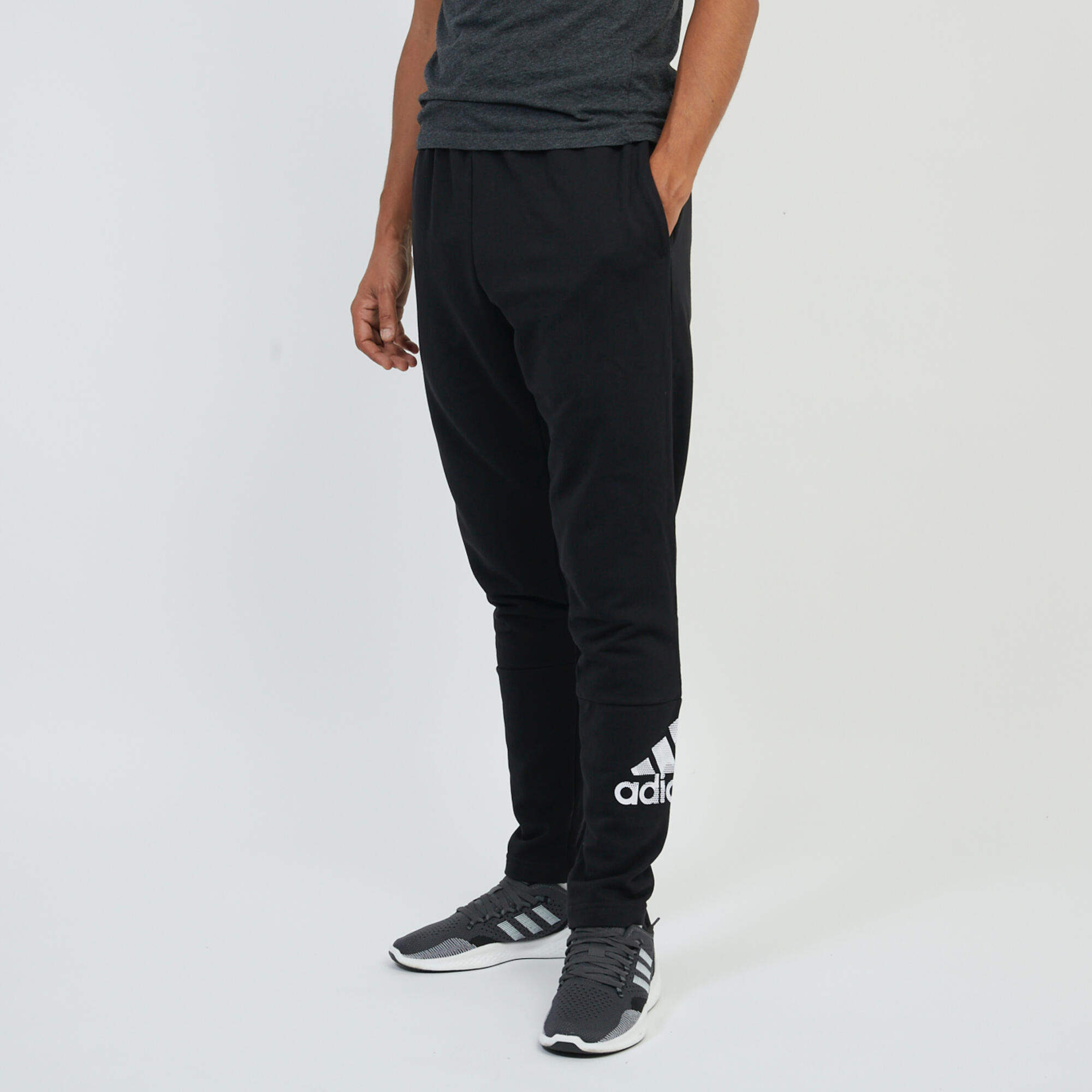 Pantalon de trening slim fitness cu logo Negru Bărbați ADIDAS imagine noua