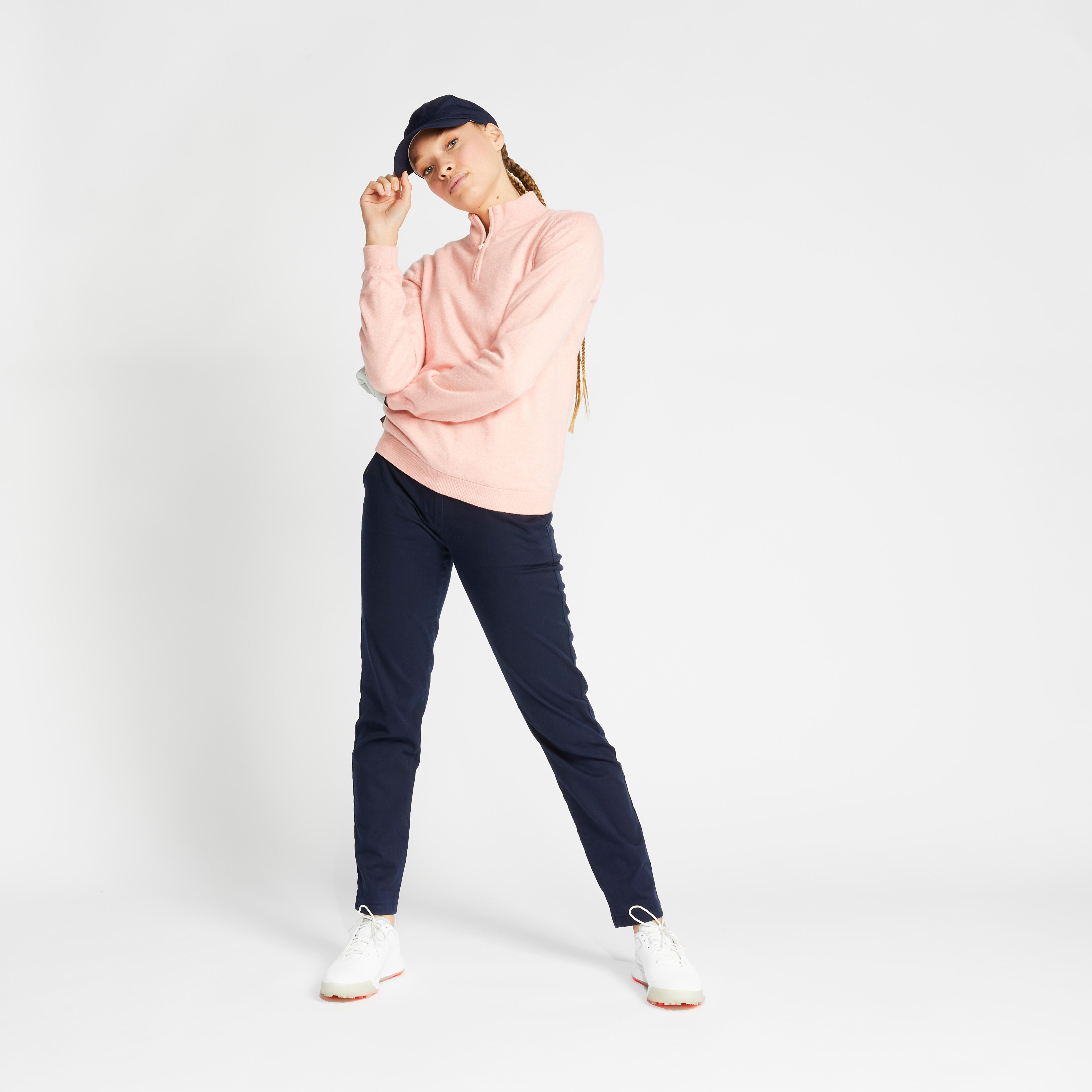 Pull de golf coupe vent femme MW500 rose Decathlon