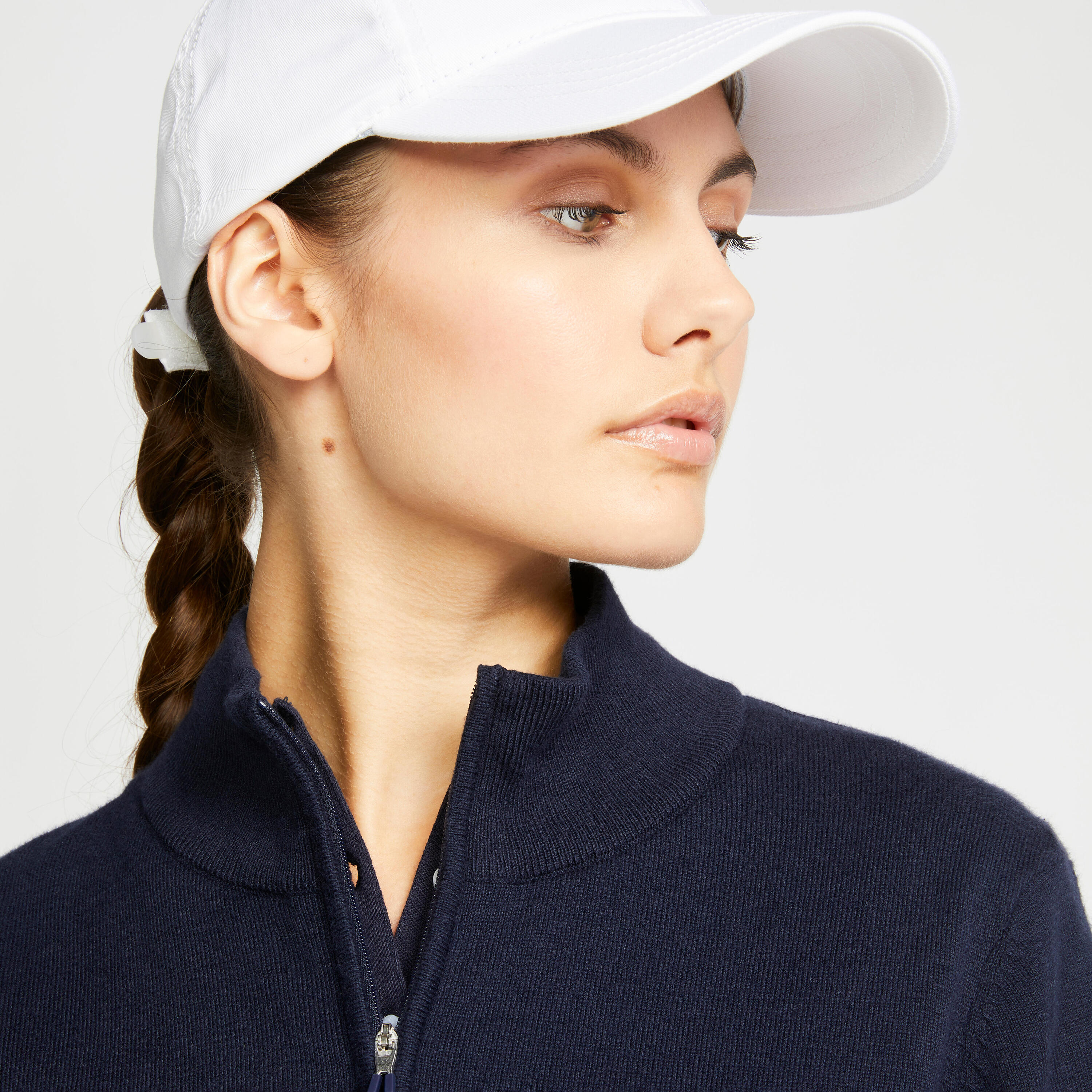 Women's golf windbreaker pullover MW500 navy blue 2/8