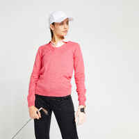Golf Pullover V-Ausschnitt MW500 Damen rosa meliert
