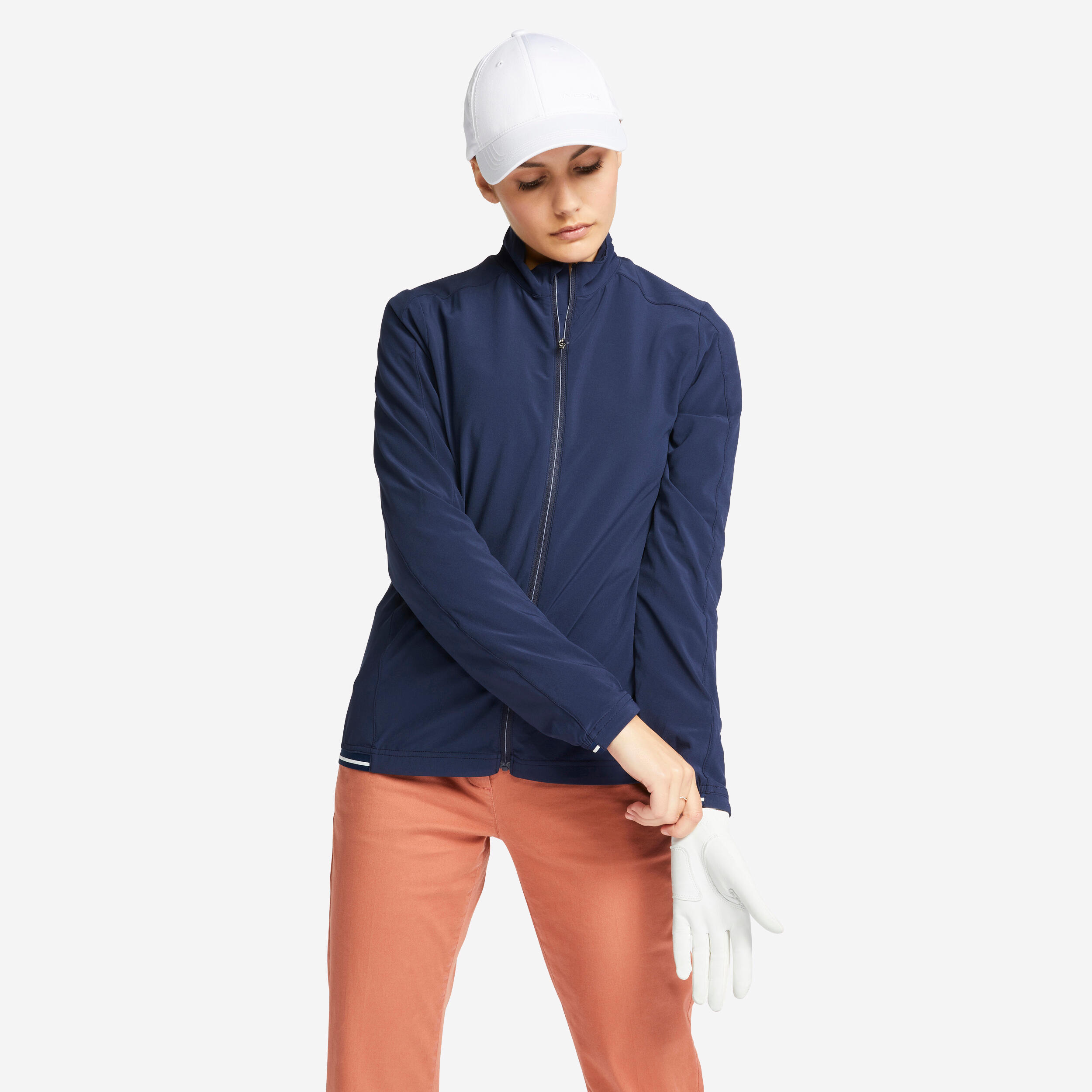 Women's Water-Repellent Windproof Golf Jacket - RW500 Navy Blue